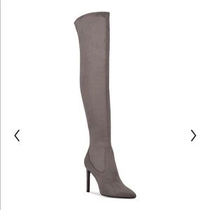 Over The Knee Boots Nine West suede dark grey 7